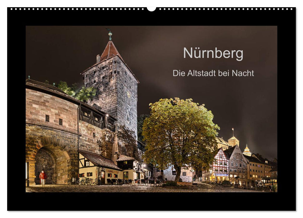 Nuremberg - La vieille ville la nuit (Calendrier mural CALVENDO 2024) 