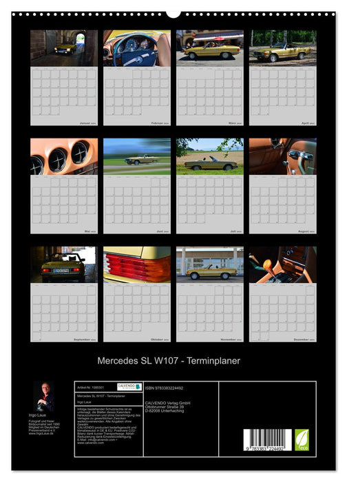 Mercedes SL W107 - Terminplaner (CALVENDO Premium Wandkalender 2024)