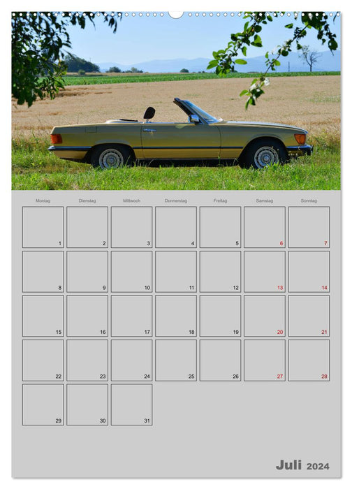 Mercedes SL W107 - Planificateur de rendez-vous (Calvendo Premium Wall Calendar 2024) 