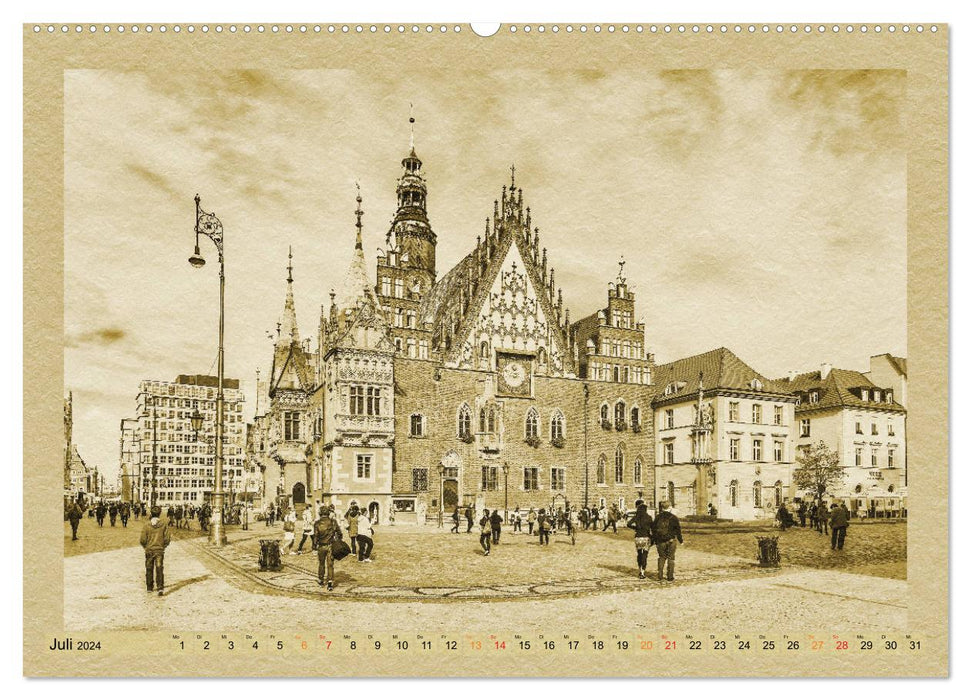 Wroclaw - Un calendrier dans le style d'un journal (CALVENDO Premium Wall Calendar 2024) 