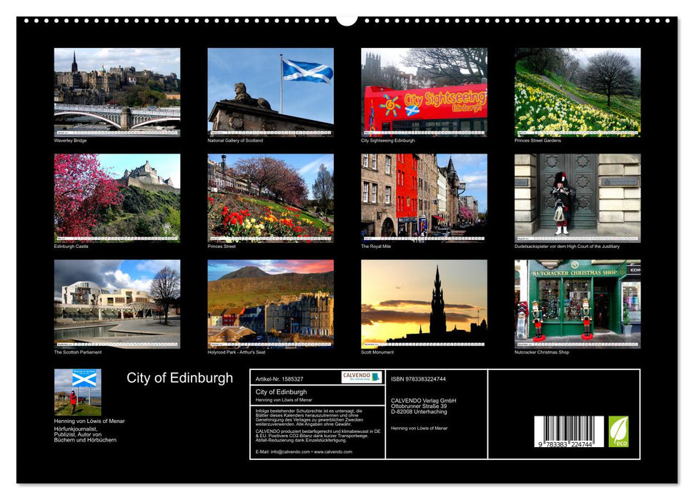City of Edinburgh - Schottlands prachtvolle Hauptstadt (CALVENDO Premium Wandkalender 2024)