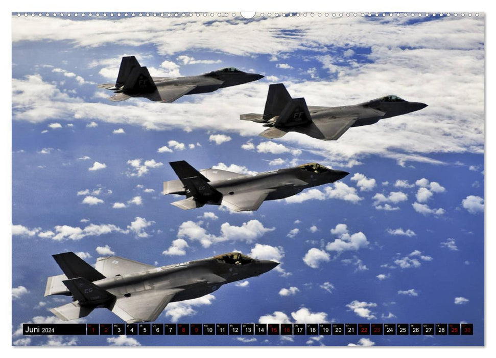 Des avions de combat américains. Impressions (Calendrier mural CALVENDO Premium 2024) 