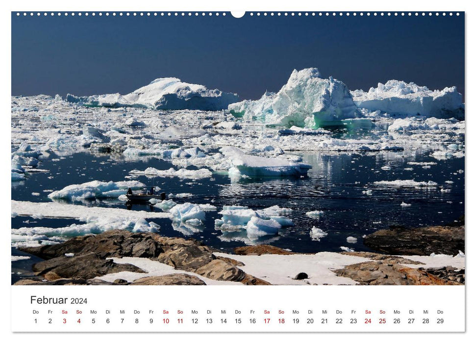 Groenland Bizarre monde de glace autour d'Ilulissat (calendrier mural CALVENDO 2024) 