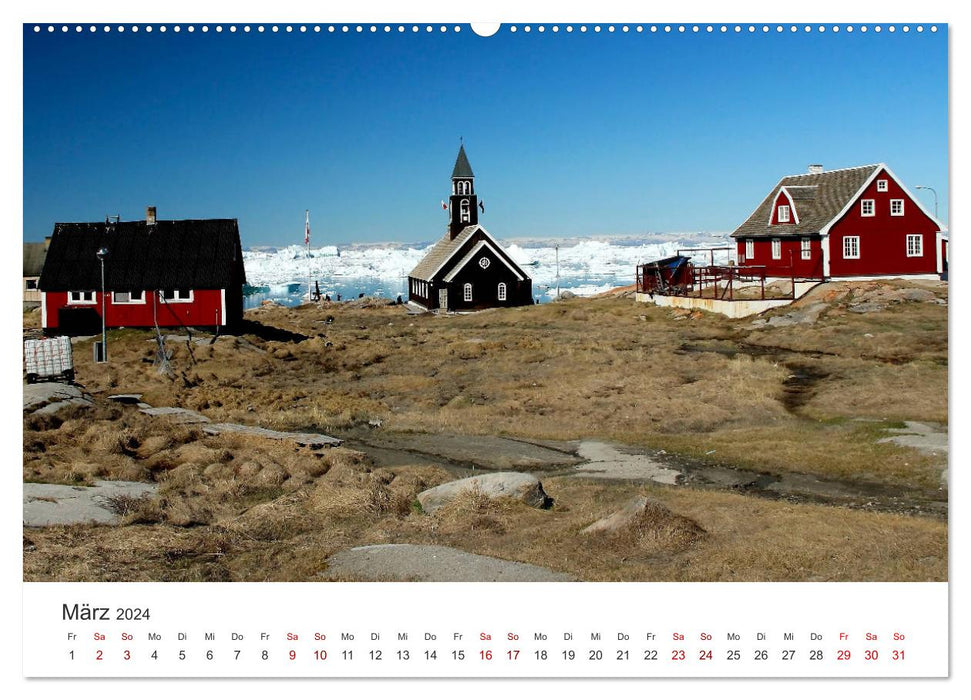 Groenland Bizarre monde de glace autour d'Ilulissat (calendrier mural CALVENDO 2024) 