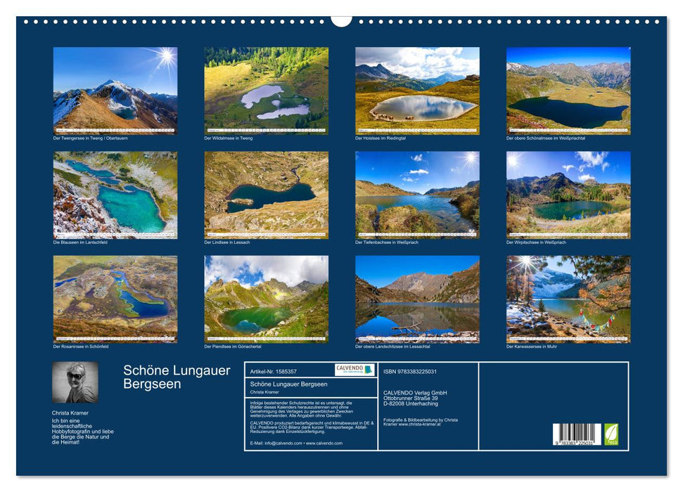Magnifiques lacs de montagne du Lungau (calendrier mural CALVENDO 2024) 