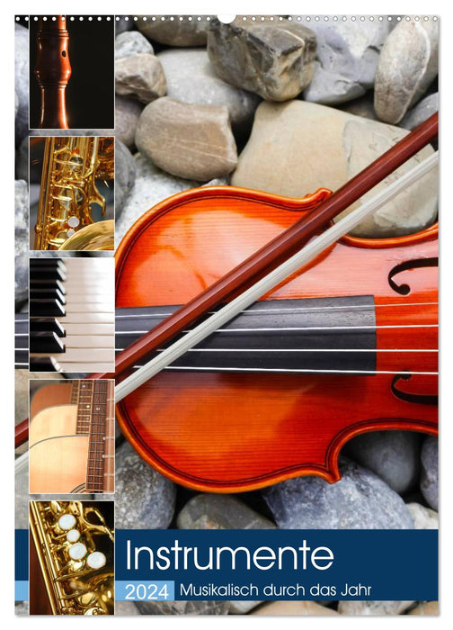 Instruments - En musique tout au long de l'année (Calendrier mural CALVENDO 2024) 