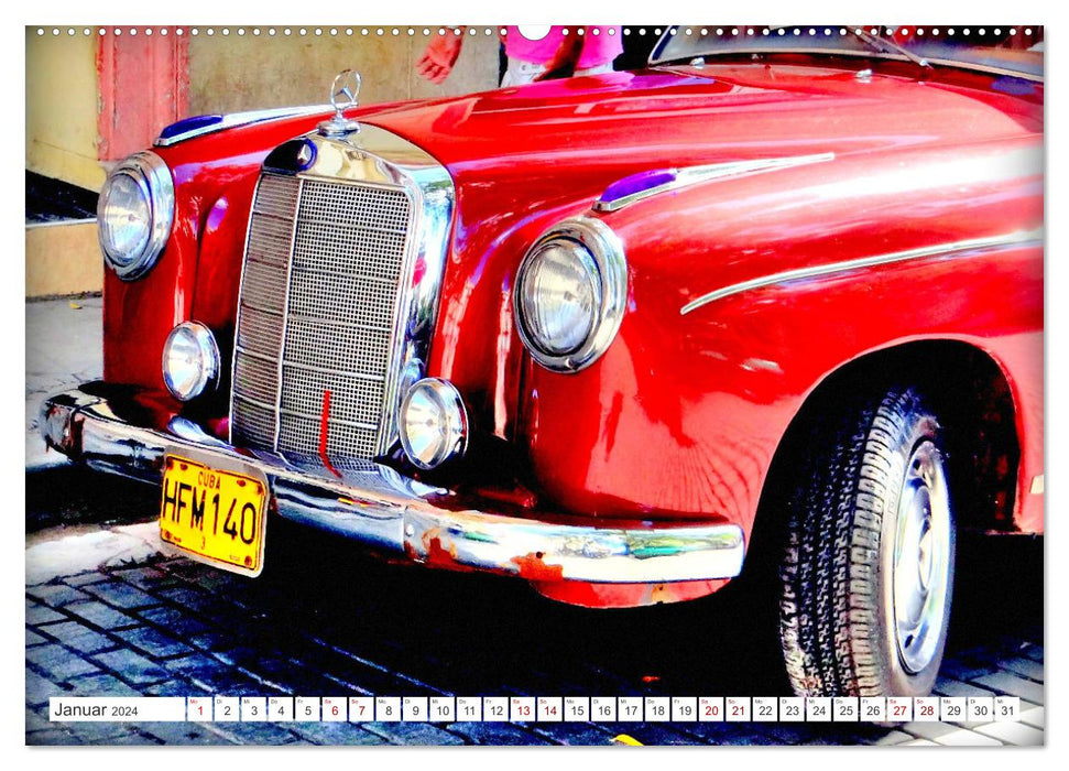 Best of Ponton - Der Klassiker von Mercedes-Benz in Kuba (CALVENDO Wandkalender 2024)
