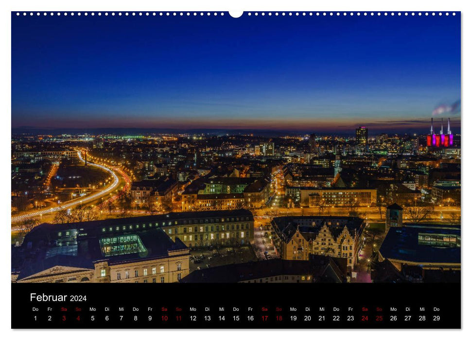 Hannover bei Nacht 2024 (CALVENDO Premium Wandkalender 2024)
