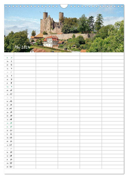 Burgen und Schlösser - Familienkalender (CALVENDO Wandkalender 2024)