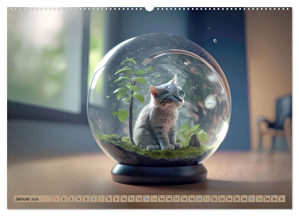 Miniaturwelt in der Glaskugel (CALVENDO Wandkalender 2024)