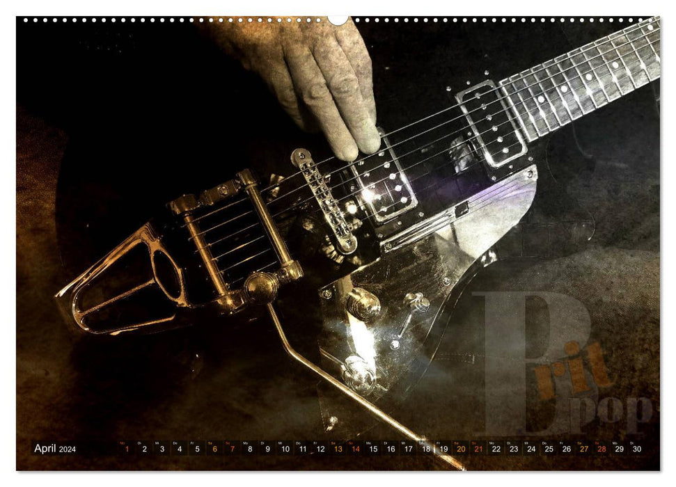 Guitares - Style Grunge (Calvendo Premium Wall Calendar 2024) 