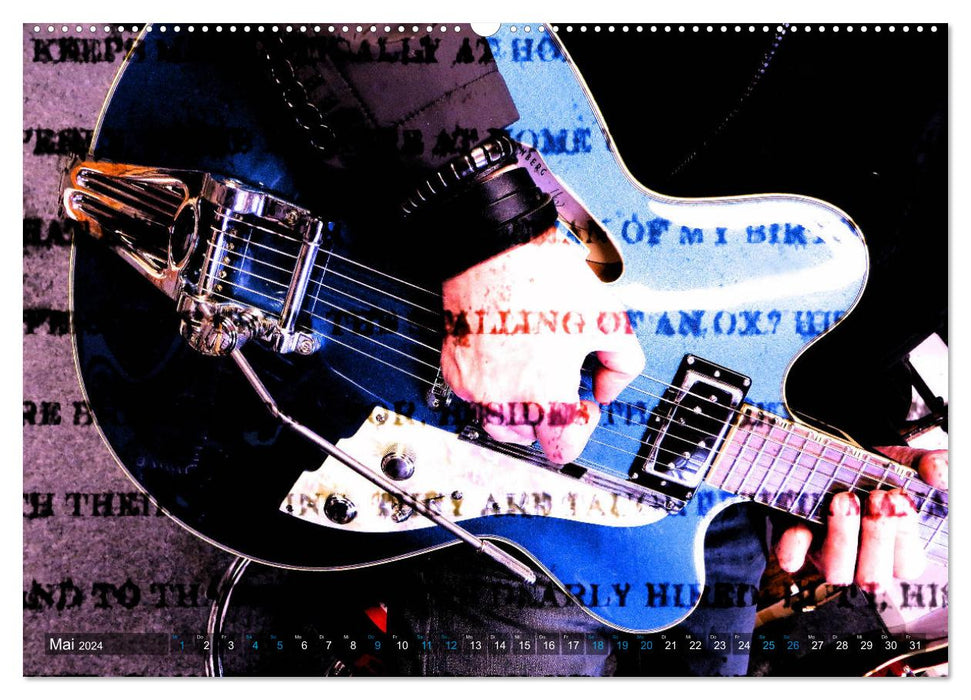 Guitares - Style Grunge (Calvendo Premium Wall Calendar 2024) 