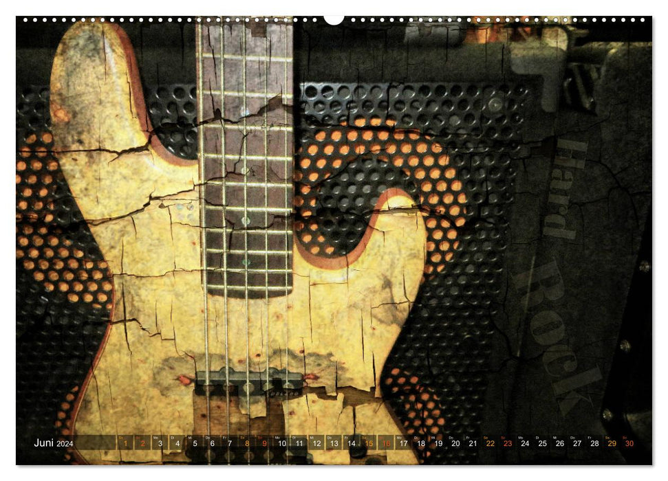 Gitarren - Grunge Style (CALVENDO Premium Wandkalender 2024)