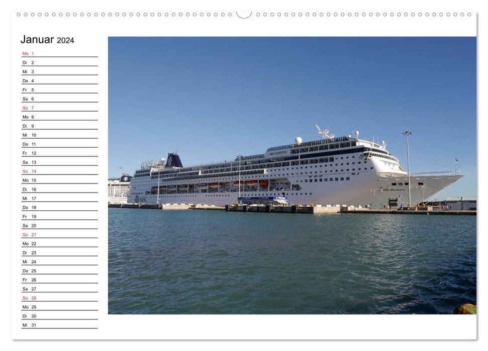 Giganten der Meere - Kreuzfahrtschiffe (CALVENDO Wandkalender 2024)