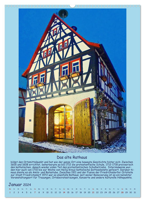 Un bon 800 ans de Burgholzhausen. Un portrait local en mots et en images 2024 (Calendrier mural CALVENDO 2024) 