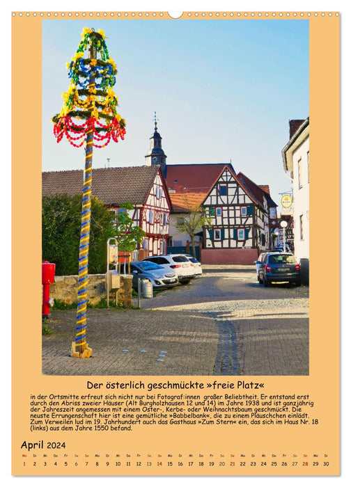 Un bon 800 ans de Burgholzhausen. Un portrait local en mots et en images 2024 (Calendrier mural CALVENDO 2024) 