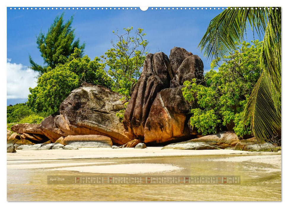 Seychellen - Inselparadiese Mahé La Digue Praslin (CALVENDO Premium Wandkalender 2024)