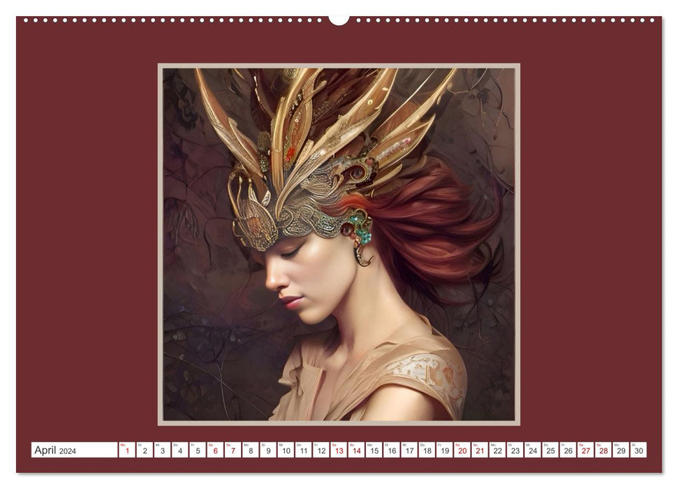 Headdress - extravagant and full of fantasy (CALVENDO wall calendar 2024) 