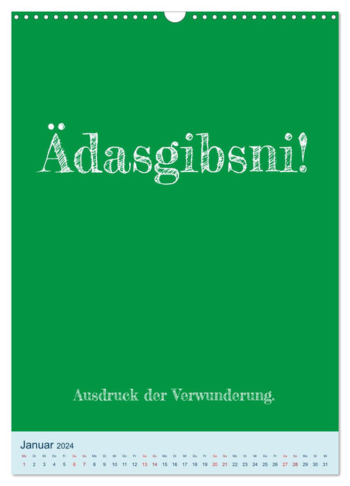 Humorous dialect calendar Saxony (CALVENDO wall calendar 2024) 