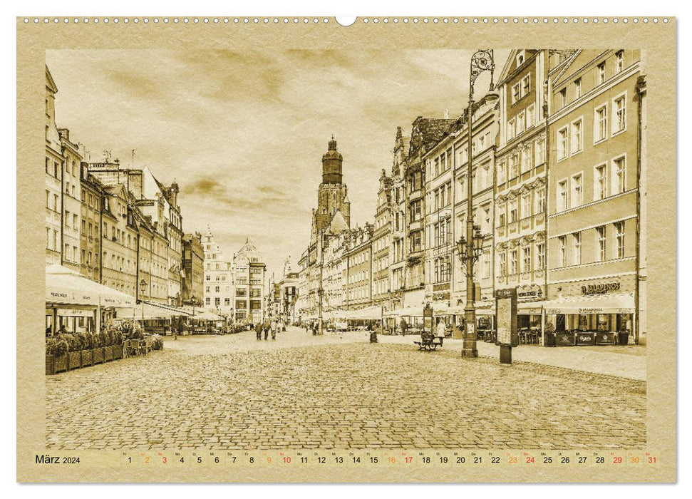 Wroclaw - A calendar in newspaper style (CALVENDO wall calendar 2024) 