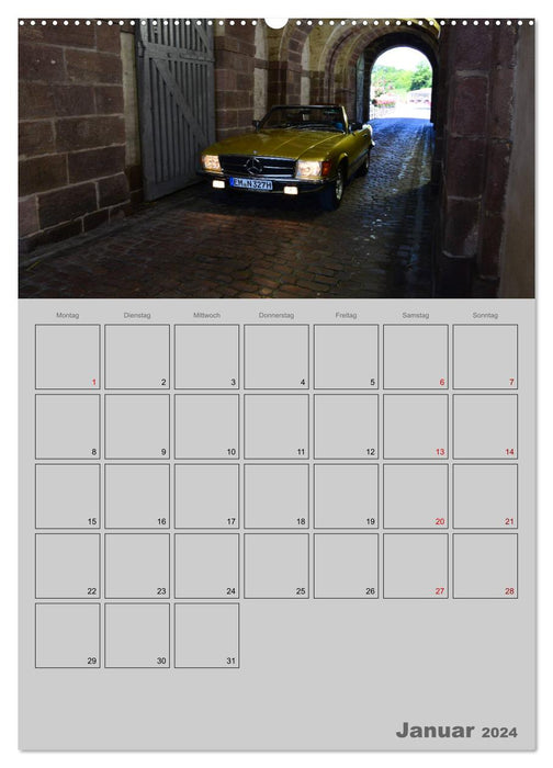 Mercedes SL W107 - planificateur de rendez-vous (calendrier mural CALVENDO 2024) 