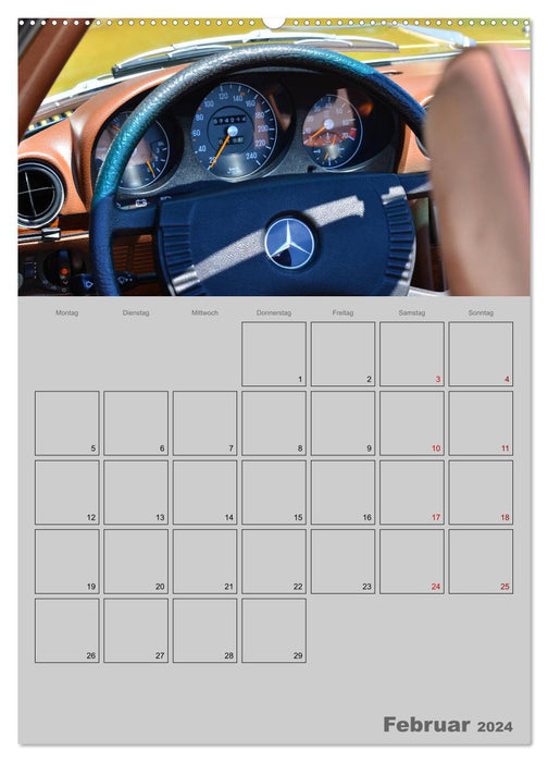 Mercedes SL W107 - planificateur de rendez-vous (calendrier mural CALVENDO 2024) 