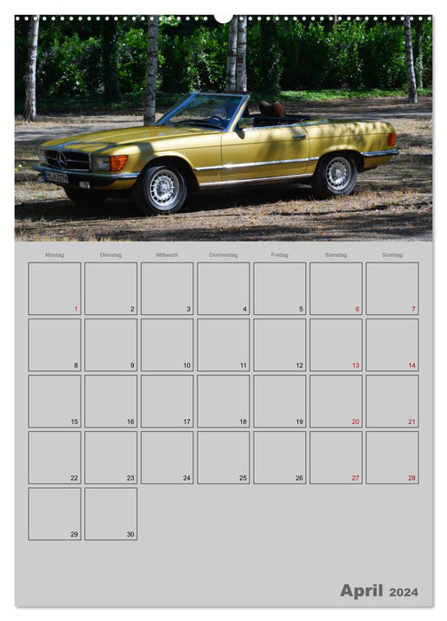 Mercedes SL W107 - planificateur de rendez-vous (calendrier mural CALVENDO 2024) 