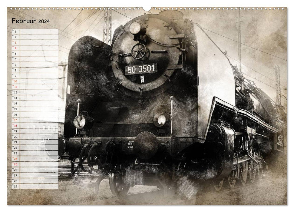 Impressions de locomotives à vapeur (calendrier mural CALVENDO 2024) 