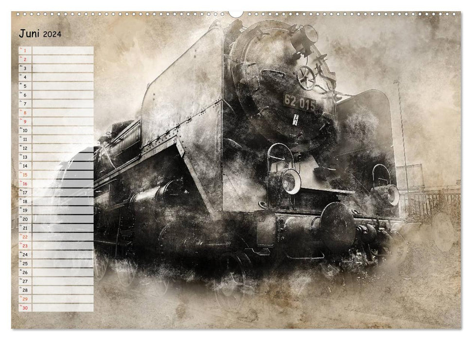 Steam locomotive impressions (CALVENDO wall calendar 2024) 