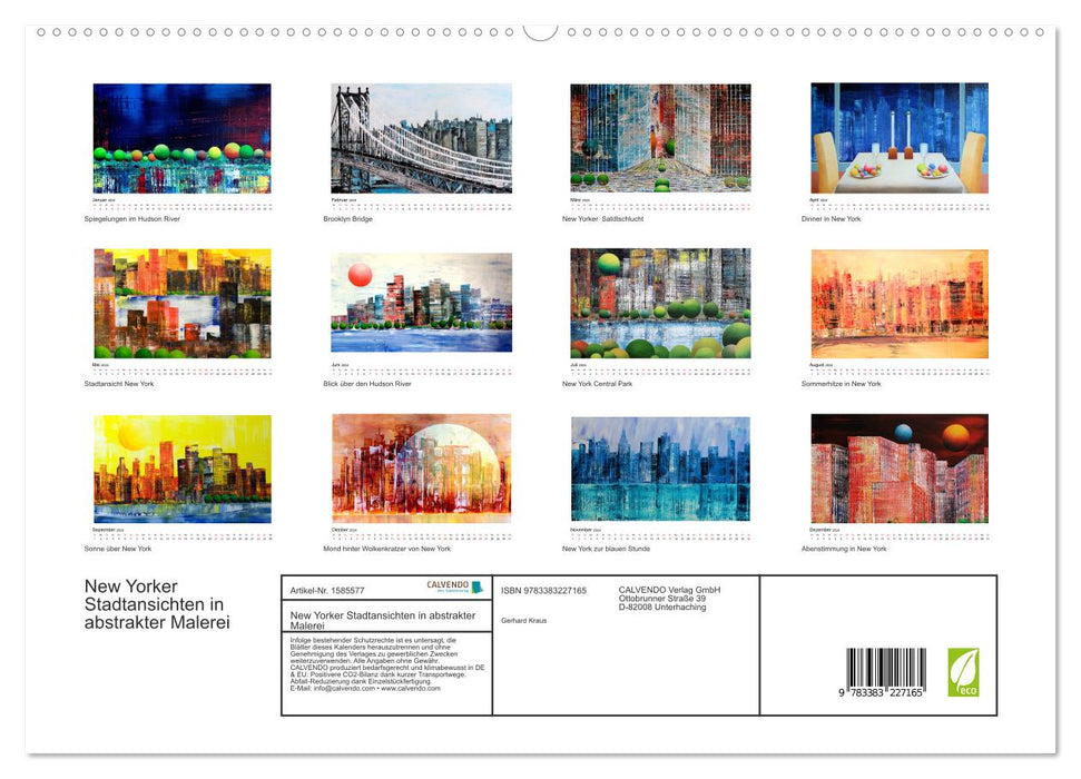 New Yorker Stadtansichten in abstrakter Malerei (CALVENDO Premium Wandkalender 2024)