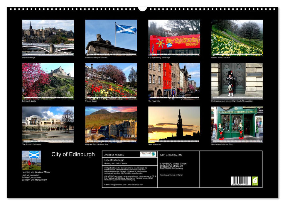 City of Edinburgh - Schottlands prachtvolle Hauptstadt (CALVENDO Wandkalender 2024)