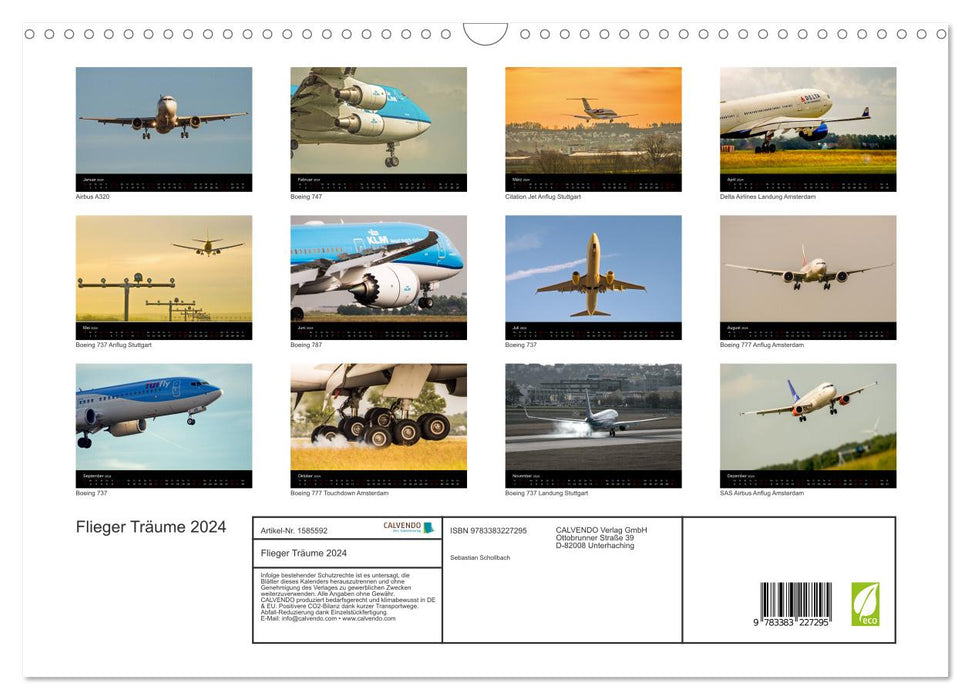 Aviator dreams 2024 (CALVENDO wall calendar 2024) 