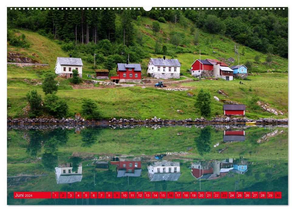 Fjærland - La ville du livre de Norvège (Calvendo Premium Wall Calendar 2024) 