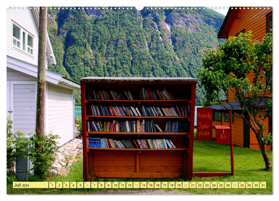 Fjærland - Norwegens Bücherstadt (CALVENDO Premium Wandkalender 2024)