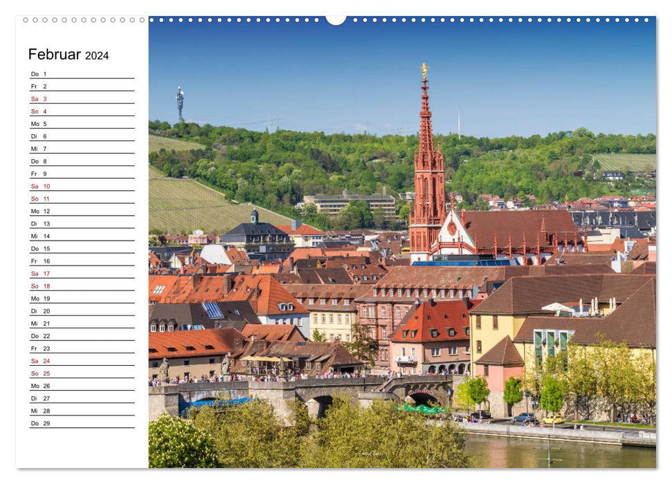 Cœur historique de la ville de WÜRZBURG (Calvendo Premium Calendrier mural 2024) 