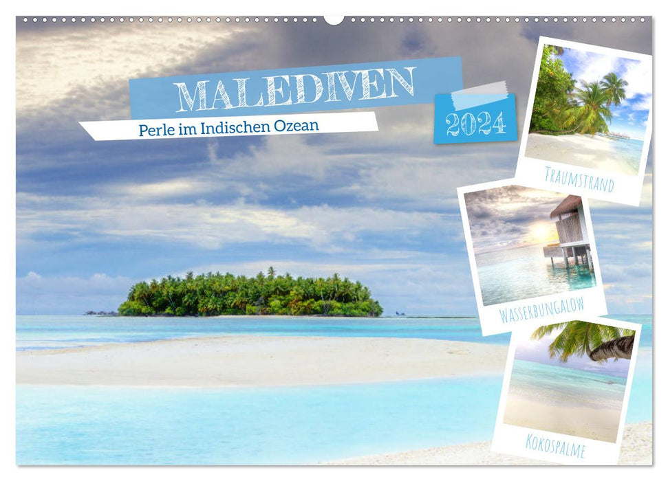 Maldives, perle de l'océan Indien (Calendrier mural CALVENDO 2024) 