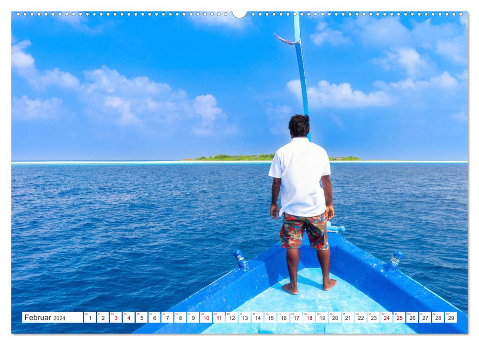 Maldives, perle de l'océan Indien (Calendrier mural CALVENDO 2024) 