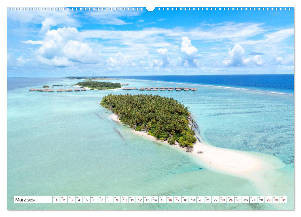 Maldives, perle de l'océan Indien (Calendrier mural CALVENDO 2024) 