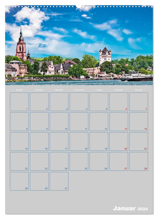 ELTVILLE – wine, sparkling wine and rose city on the Rhine (CALVENDO Premium Wall Calendar 2024) 