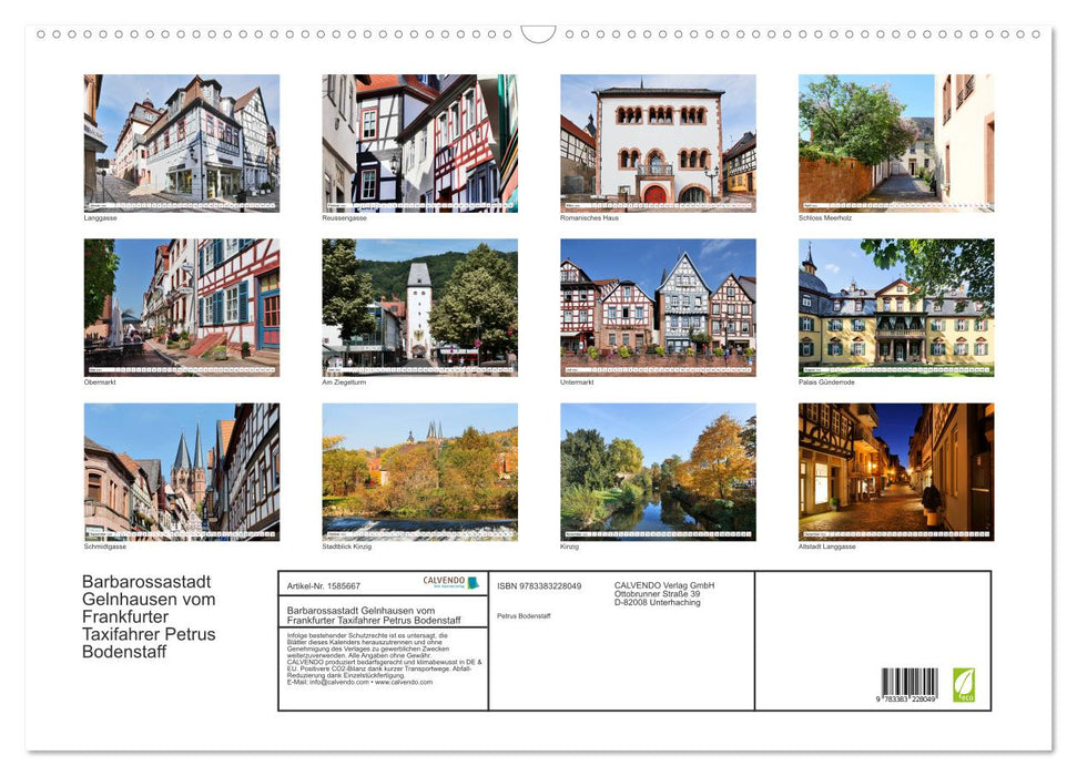 Barbarossastadt Gelnhausen by Frankfurt taxi driver Petrus Bodenstaff (CALVENDO wall calendar 2024) 