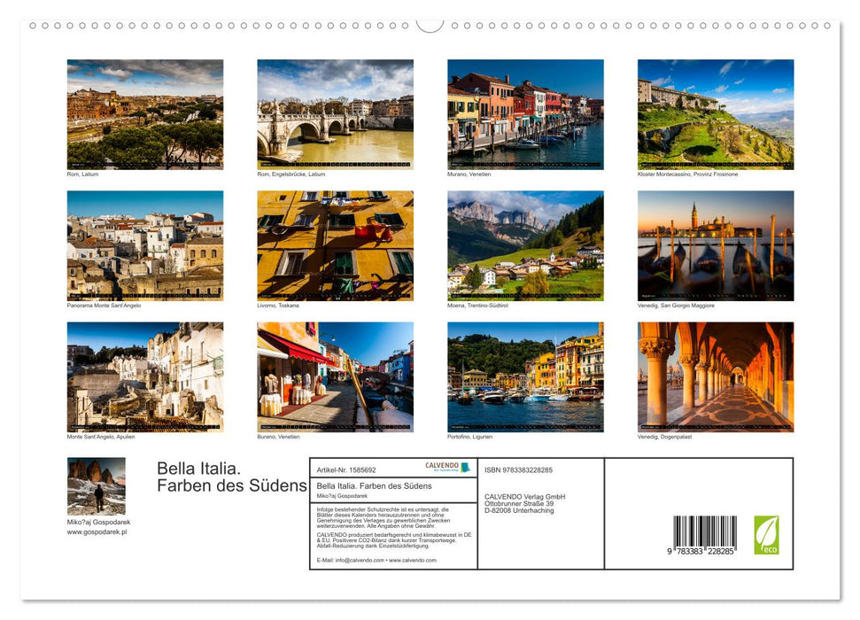 Belle Italie. Couleurs du Sud (Calendrier mural CALVENDO Premium 2024) 