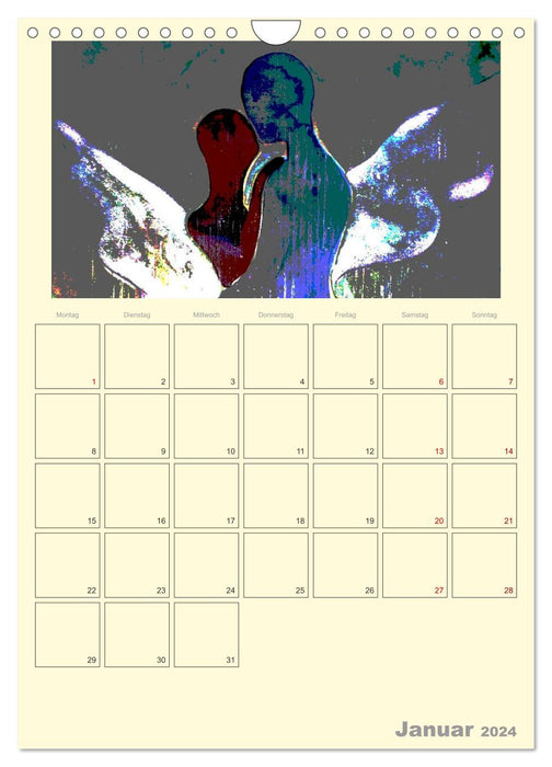 UN ANGE VOUS ACCOMPAGNE (Calendrier mural CALVENDO 2024) 