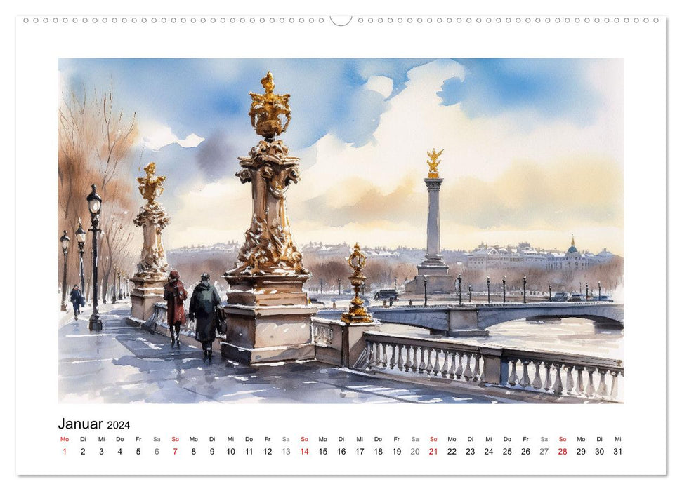 Romantisches Paris (CALVENDO Premium Wandkalender 2024)