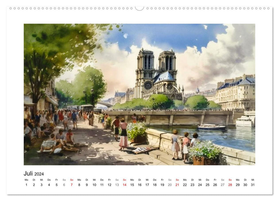 Paris romantique (Calvendo Premium Calendrier mural 2024) 