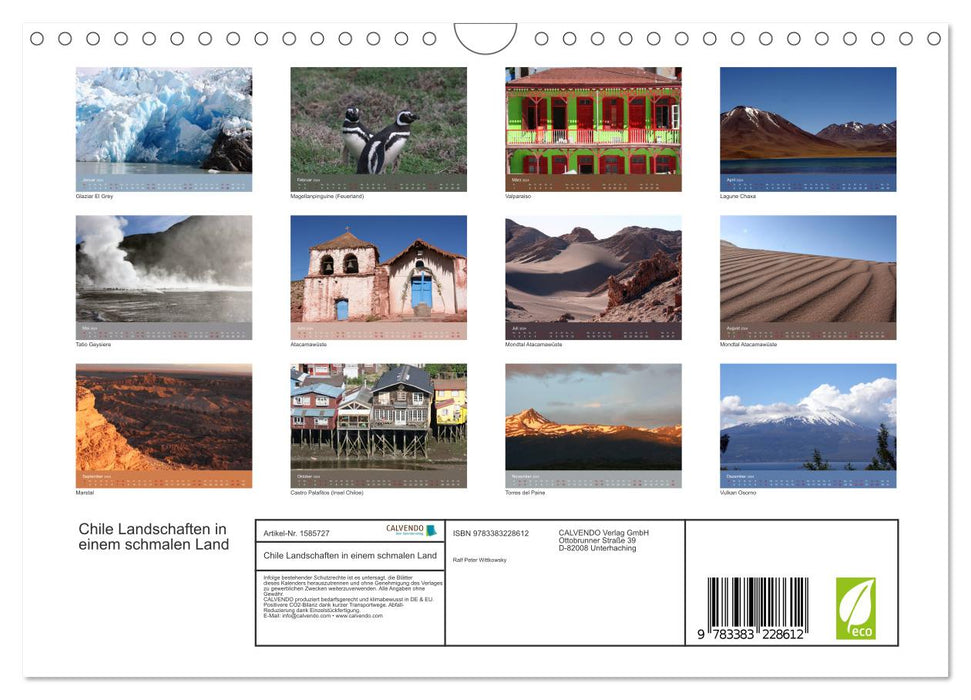 Chile - Landscapes in a narrow country (CALVENDO wall calendar 2024) 