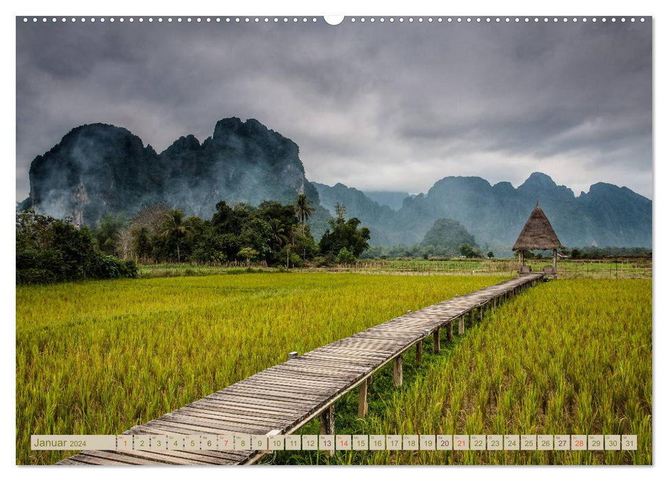 Laos - un voyage en images (Calendrier mural CALVENDO Premium 2024) 