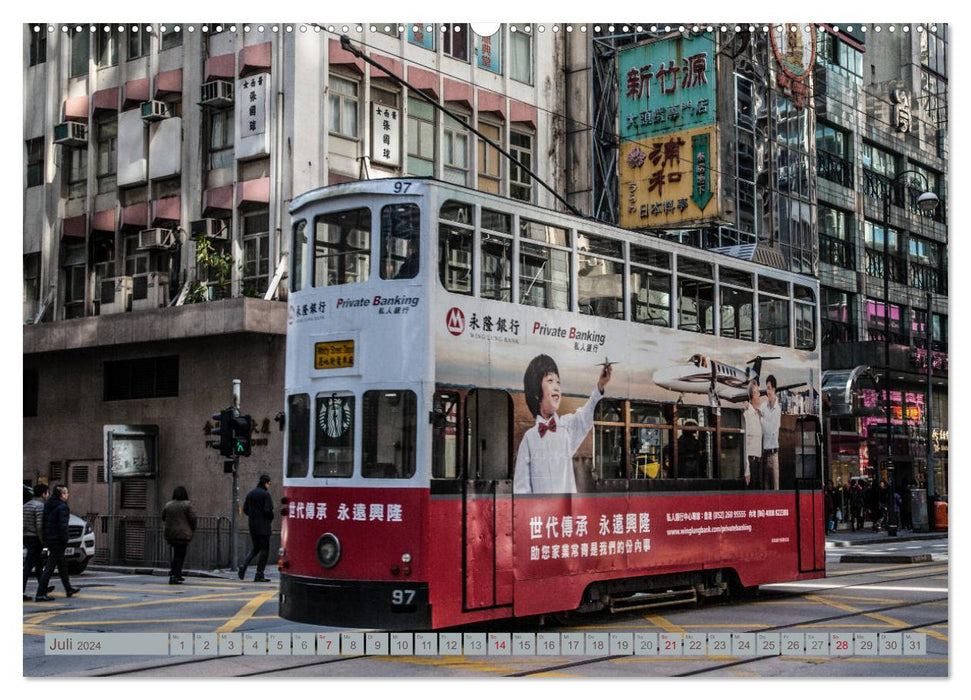 HONG KONG skyline and city life (CALVENDO Premium Wall Calendar 2024) 