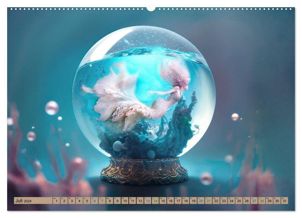 Monde miniature dans la boule de verre (Calendrier mural CALVENDO Premium 2024) 