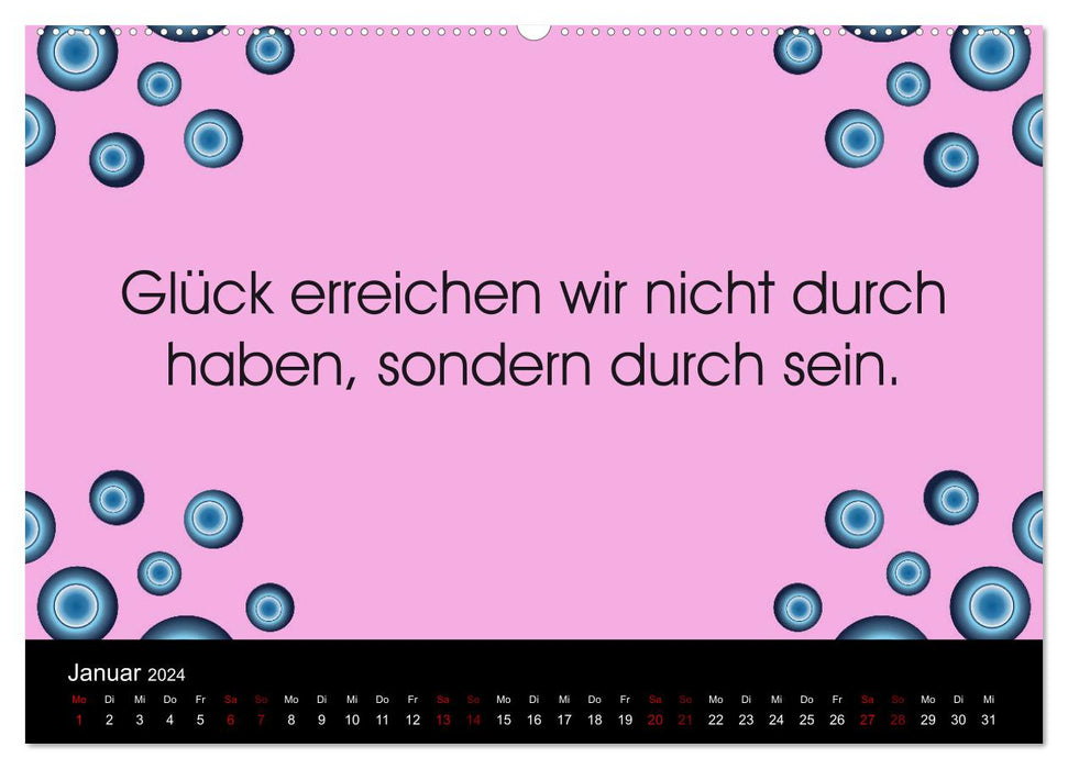 Glücklich sein... Zwölf philosophische Zitate zum Glück (CALVENDO Wandkalender 2024)