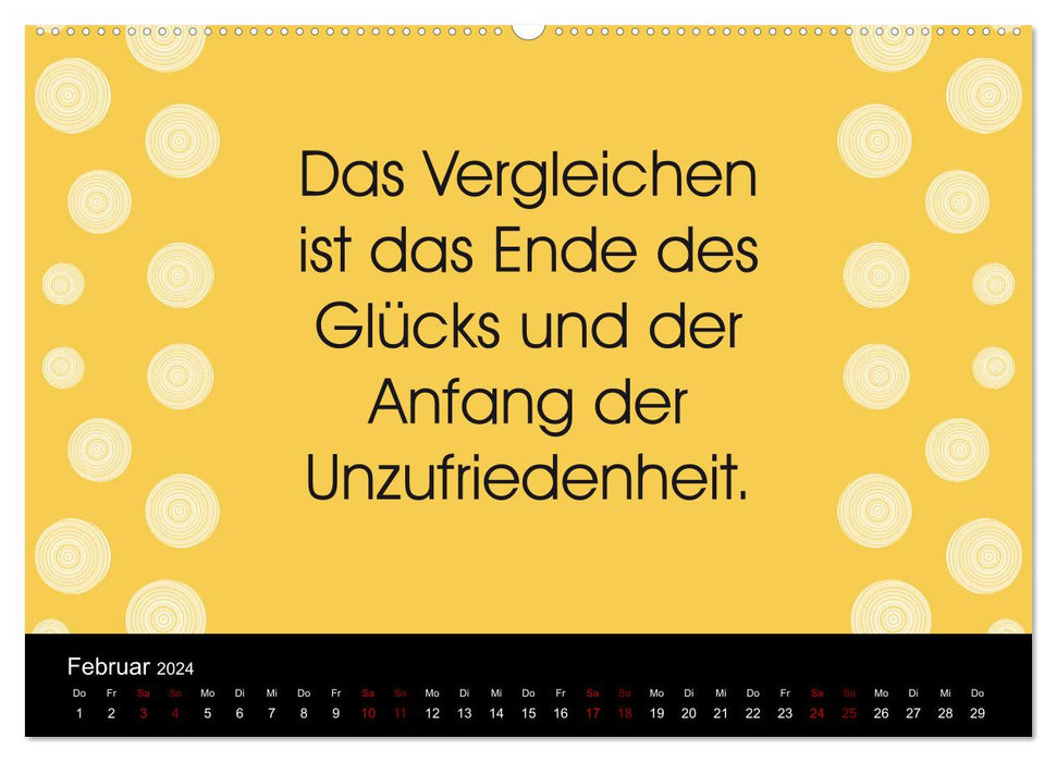 Glücklich sein... Zwölf philosophische Zitate zum Glück (CALVENDO Wandkalender 2024)